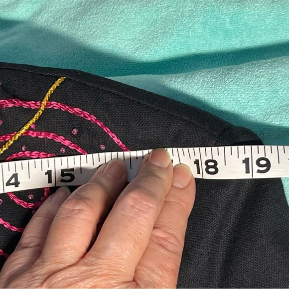 M Festive Colorful Waist Jacket. Detailing on front & cuff. 100% Cotton. - Picture 7 of 16